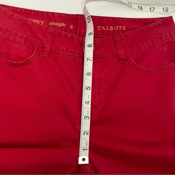 Talbots curvy straight leg red pants Size 2 Stretch Bold Colorful - Picture 3 of 14